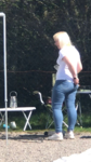 professora de jeans apertado